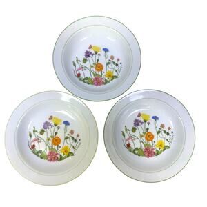 Denby-Langley Retired 1976-1981 'Wonderland' Soup/Cereal Bowls-Portugal-Set of 3